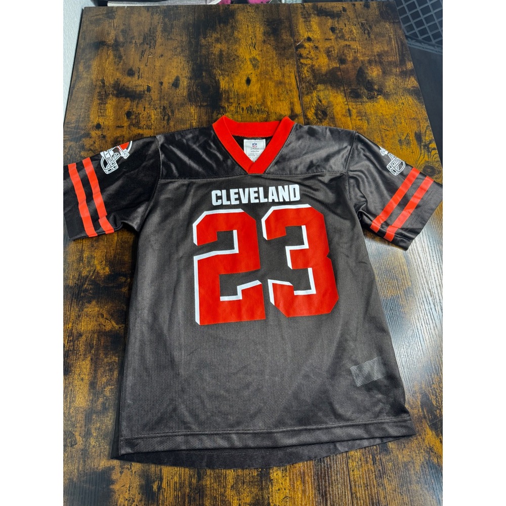 NFL Cleveland Browns Joe Haden 23 Jersey‎ Youth Large Brown Orange Football Mesh